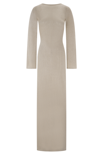 Robe Maxi Tricotée Atticus avec Paillettes - Or