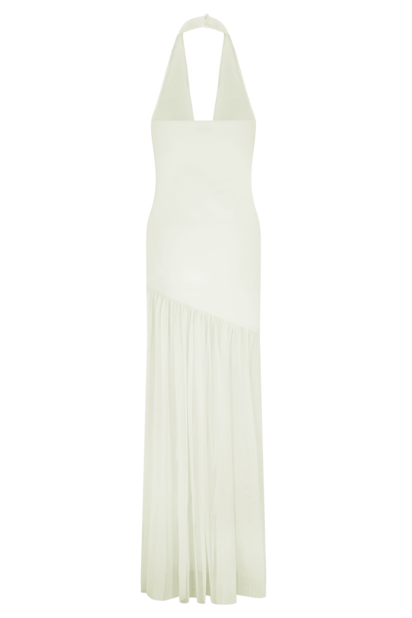 Aubree Robe Maxi en Crêpe et Mèche - Ivoire
