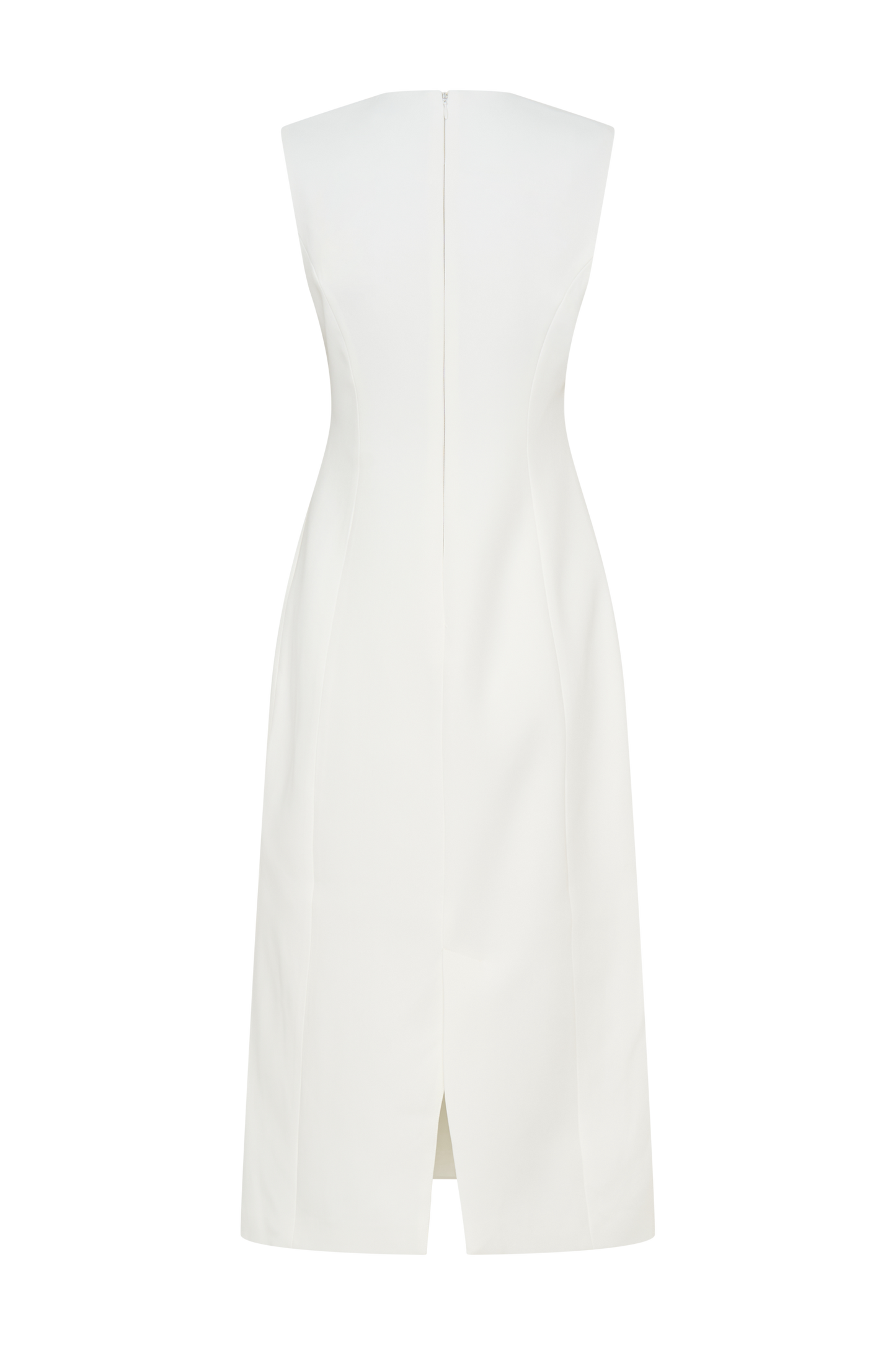 Audrine Robe Midi Sans Manches - Ivoire