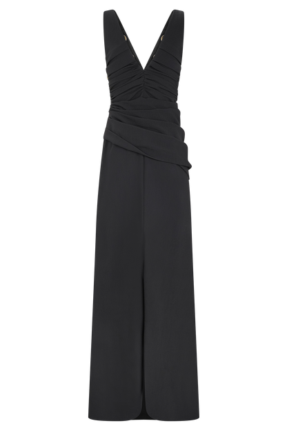 Robe Maxi Axton à Décolleté Bas - Noir