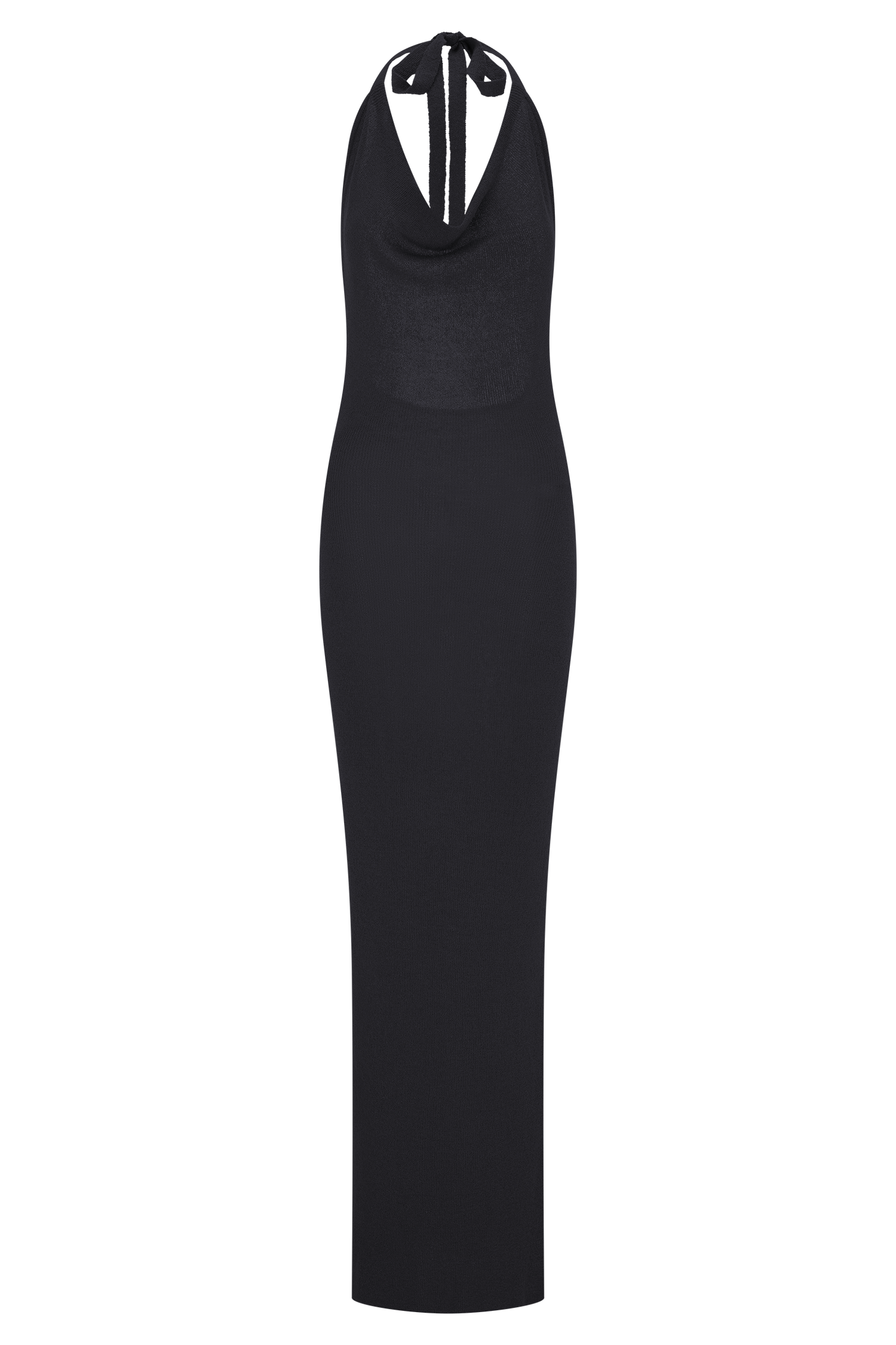 Robe Maxi Tricot Col Chandail Ayella - Noir