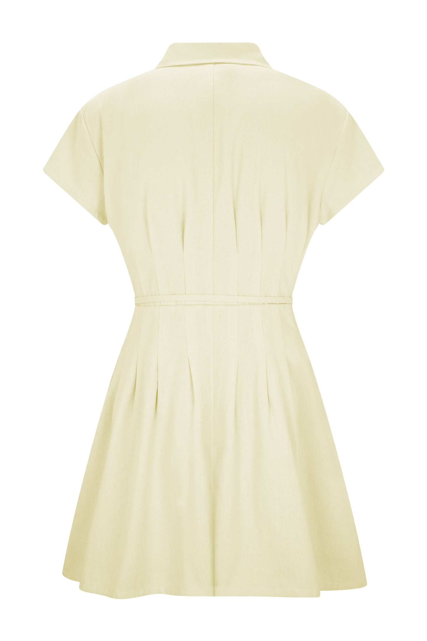 Mini-robe en lin à boutons Aysha - Citron