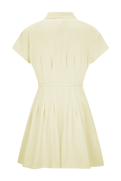 Mini-robe en lin à boutons Aysha - Citron