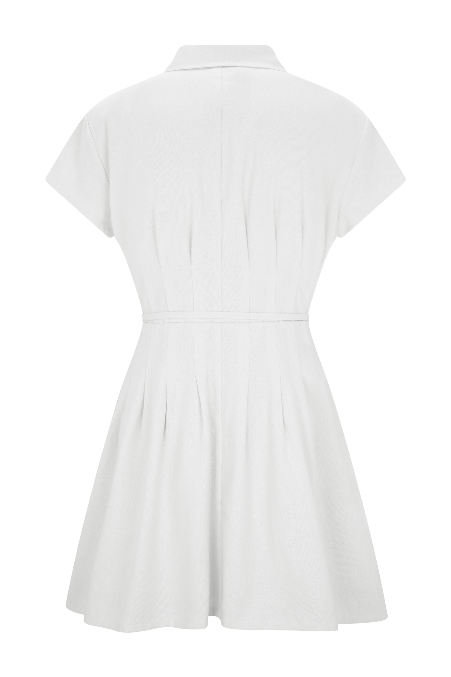 Mini-robe en lin à boutons Aysha - Blanc
