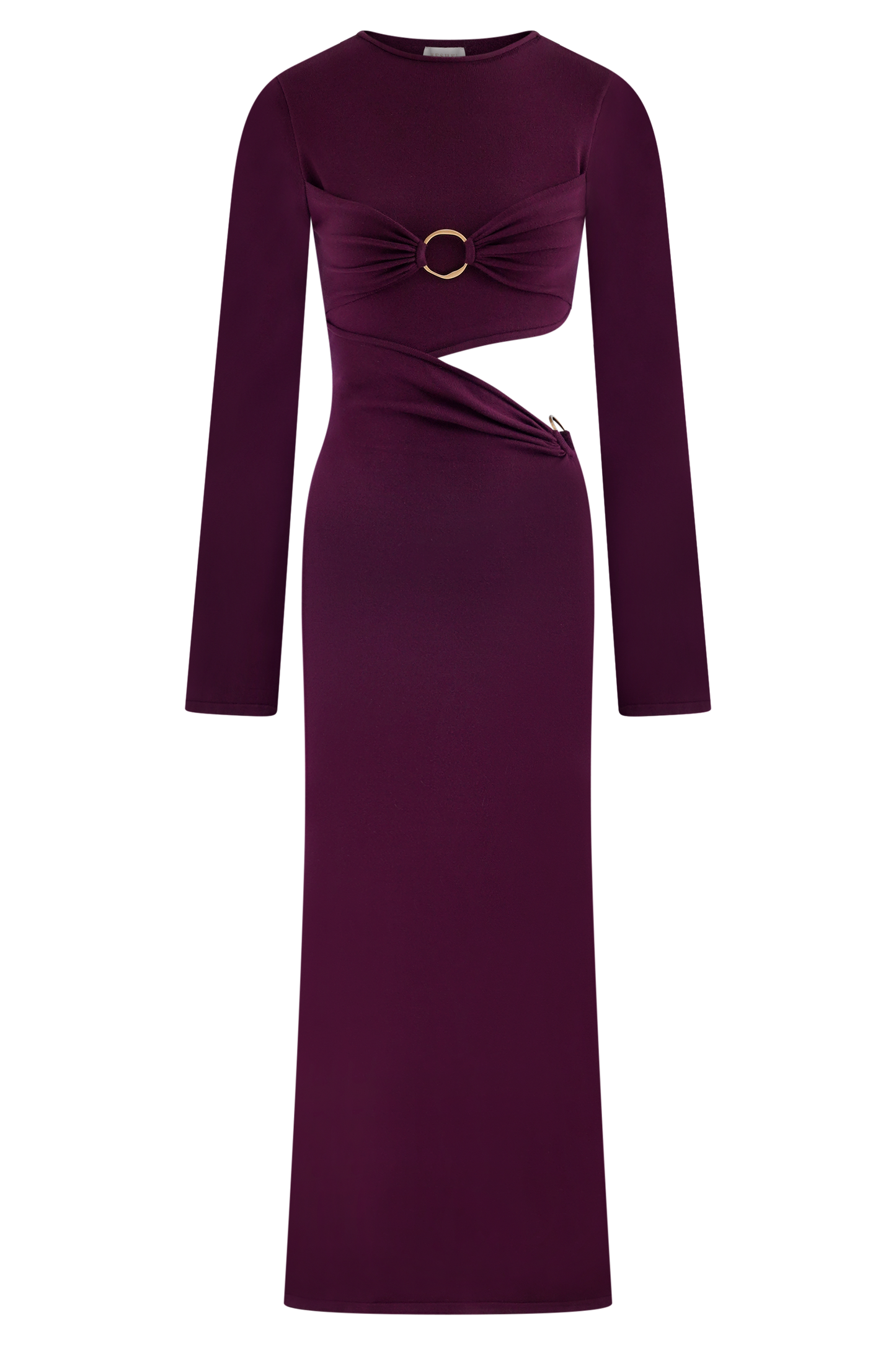 Robe mi-longue en jersey à manches longues Azariah - Prune