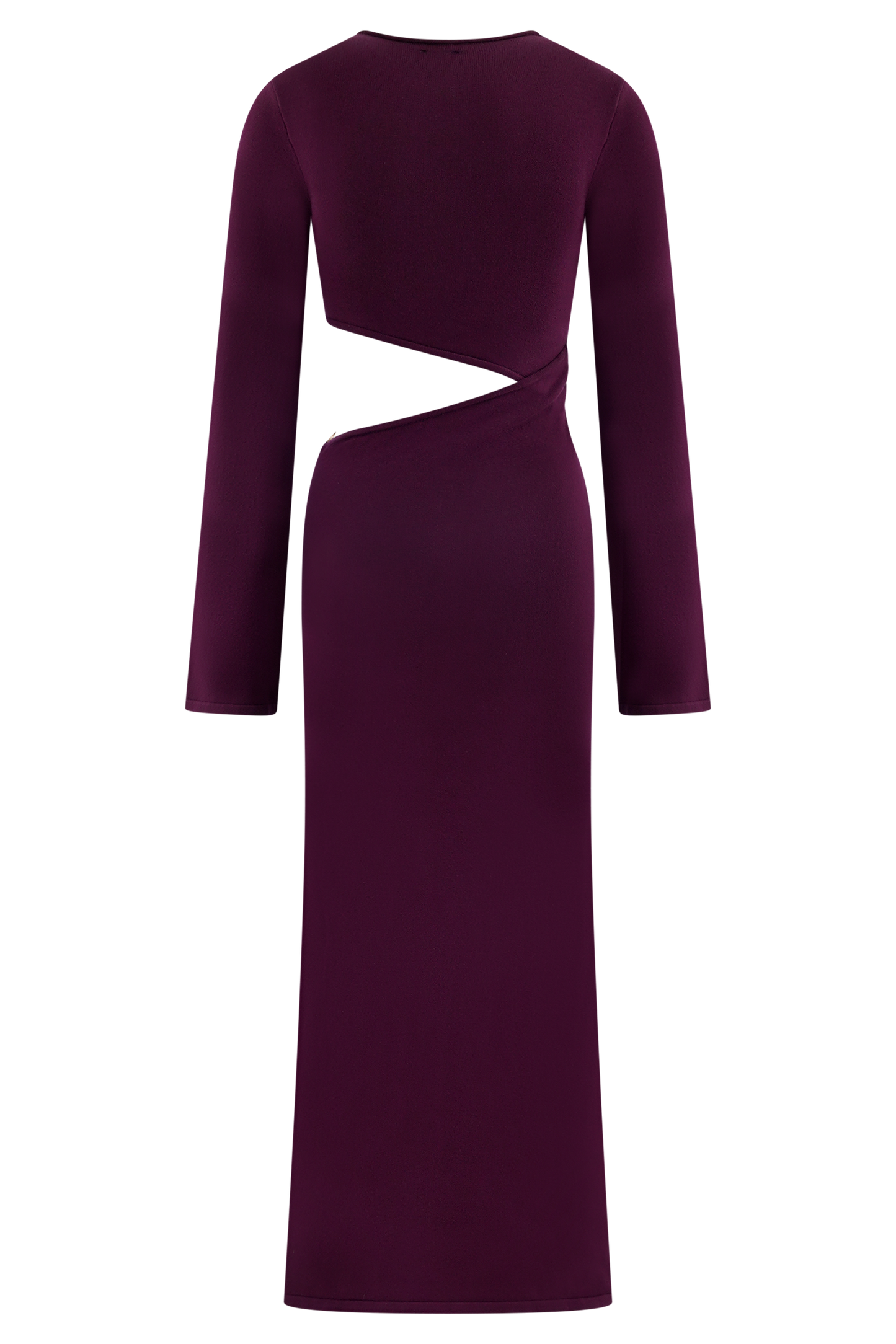 Robe mi-longue en jersey à manches longues Azariah - Prune