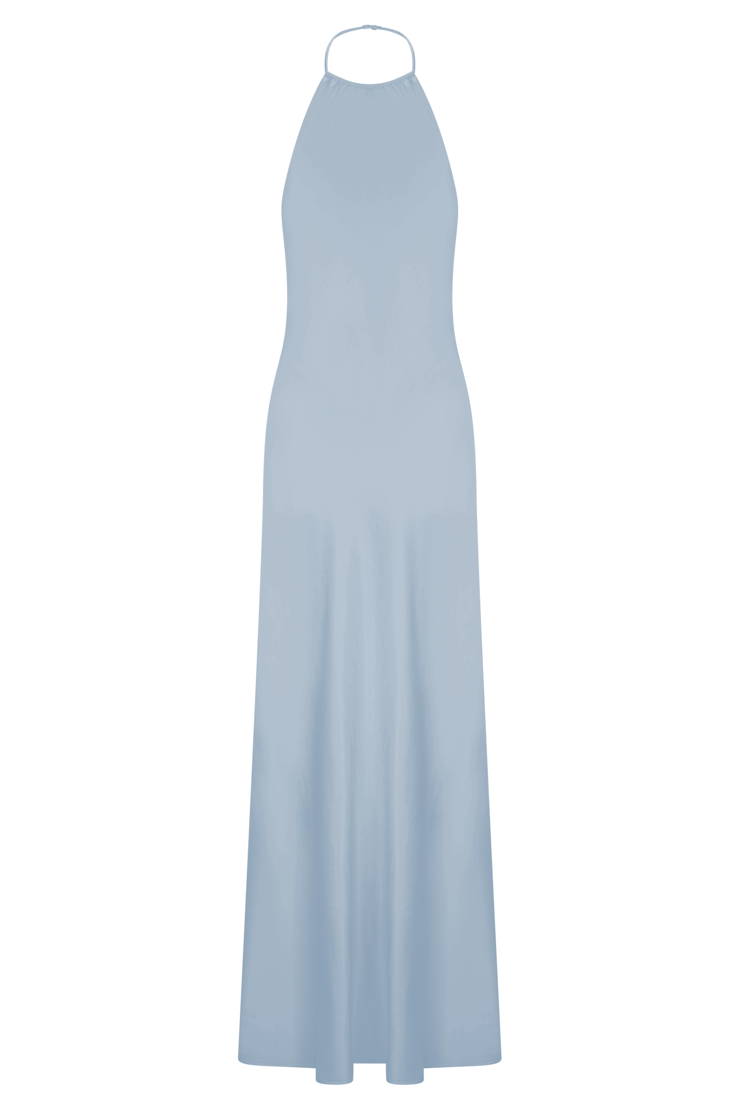 Bella Robe Maxi Satin Halter - Bleu Glacé
