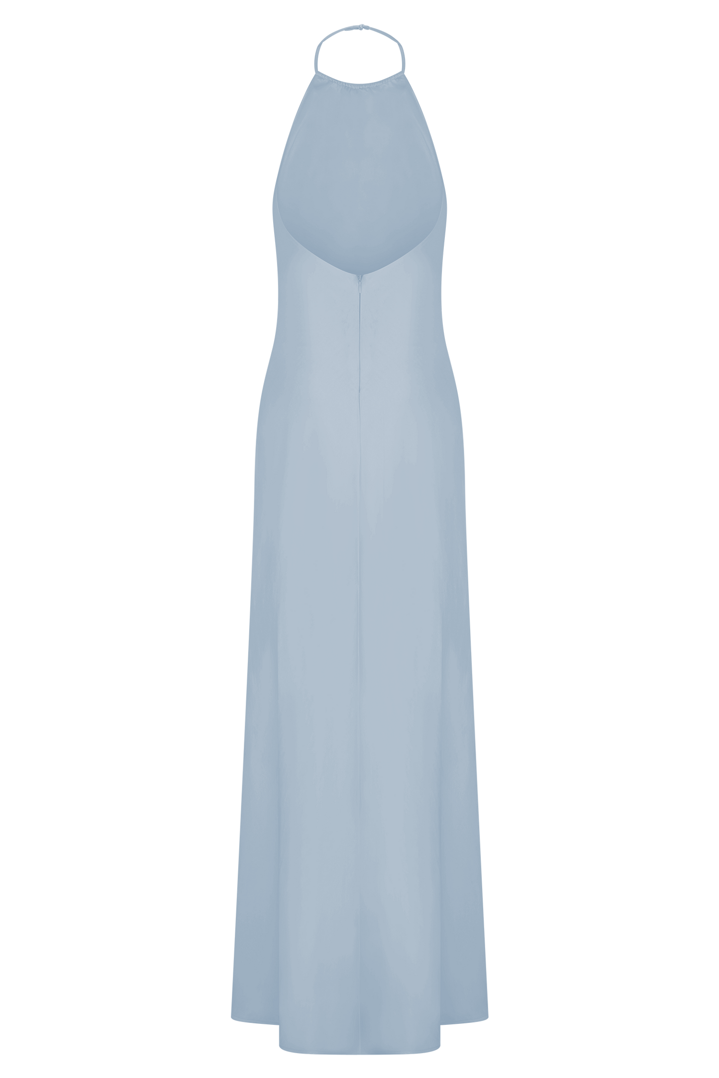 Bella Robe Maxi Satin Halter - Bleu Glacé