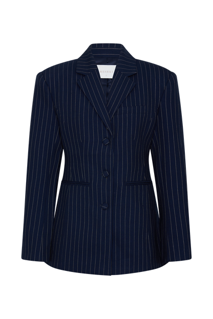 Blazer à taille ajustée Bellamy - Rayures bleu marine