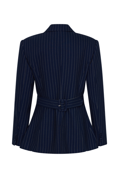 Blazer à taille ajustée Bellamy - Rayures bleu marine