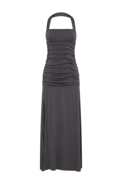 Robe Maxi Halter en Jersey Pêche de Bentley - Anthracite