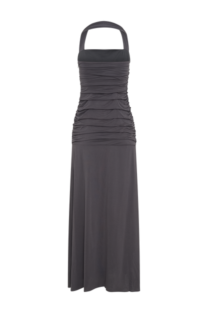 Robe Maxi Halter en Jersey Pêche de Bentley - Anthracite