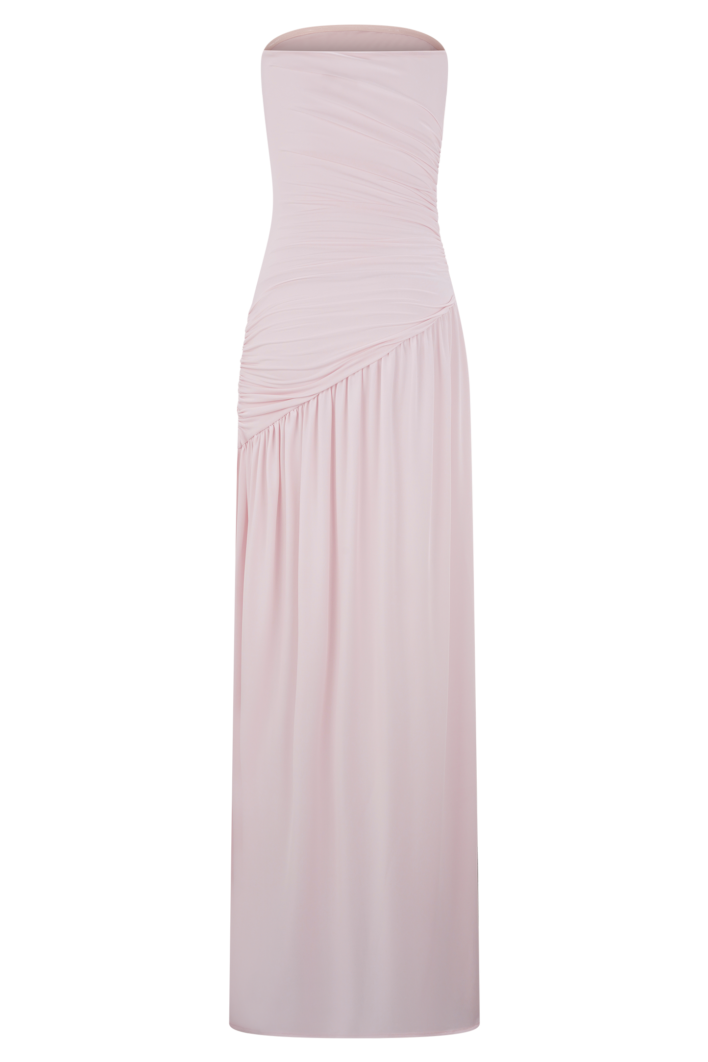 Robe Maxi Slinky Sans Bretelles Bex avec Fente - Rose Pâle