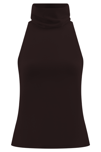 Haut sans manches à col montant Birdie - Chocolat