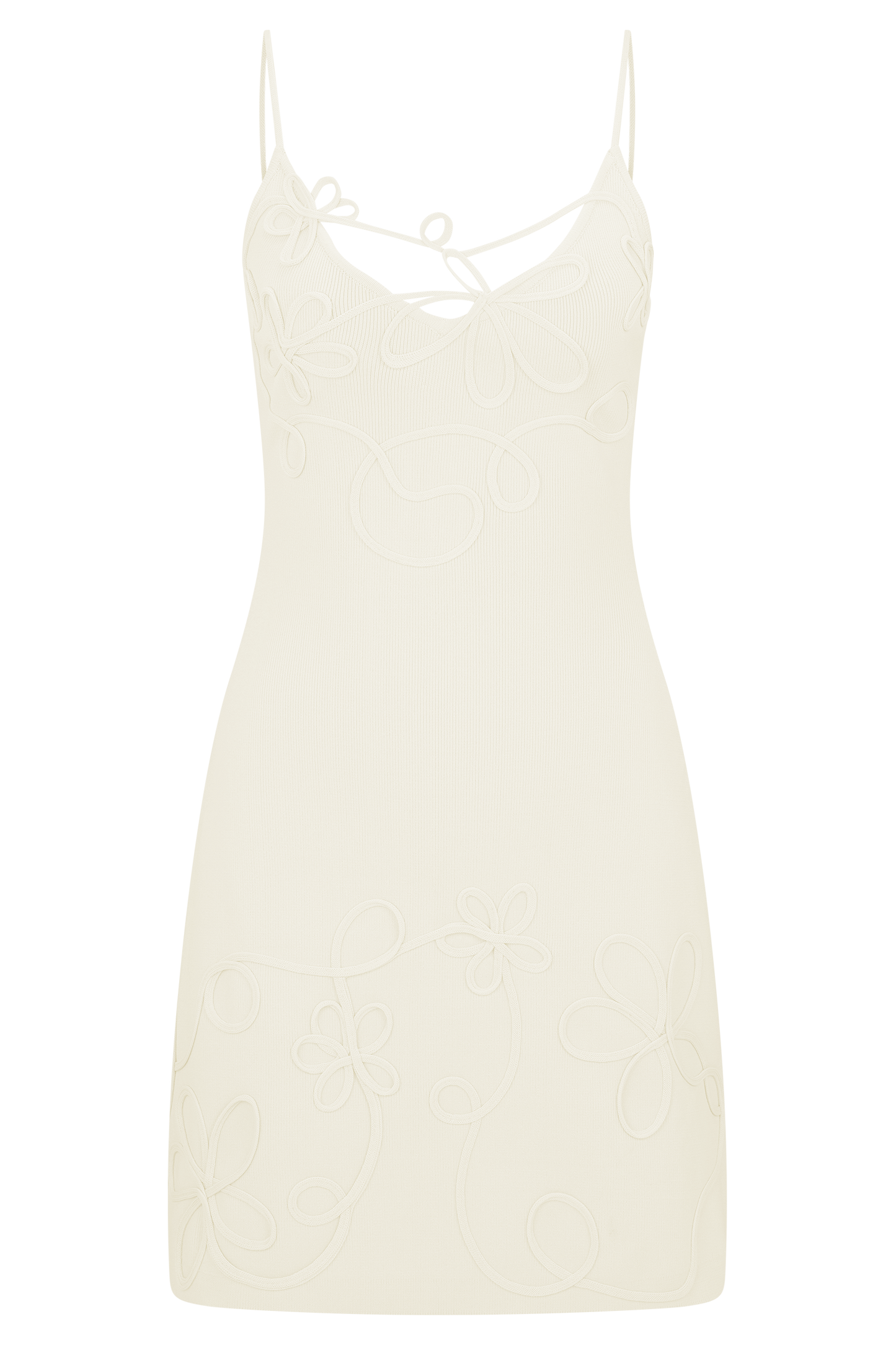 Mini-robe en tricot brodé Brullo - Ivoire