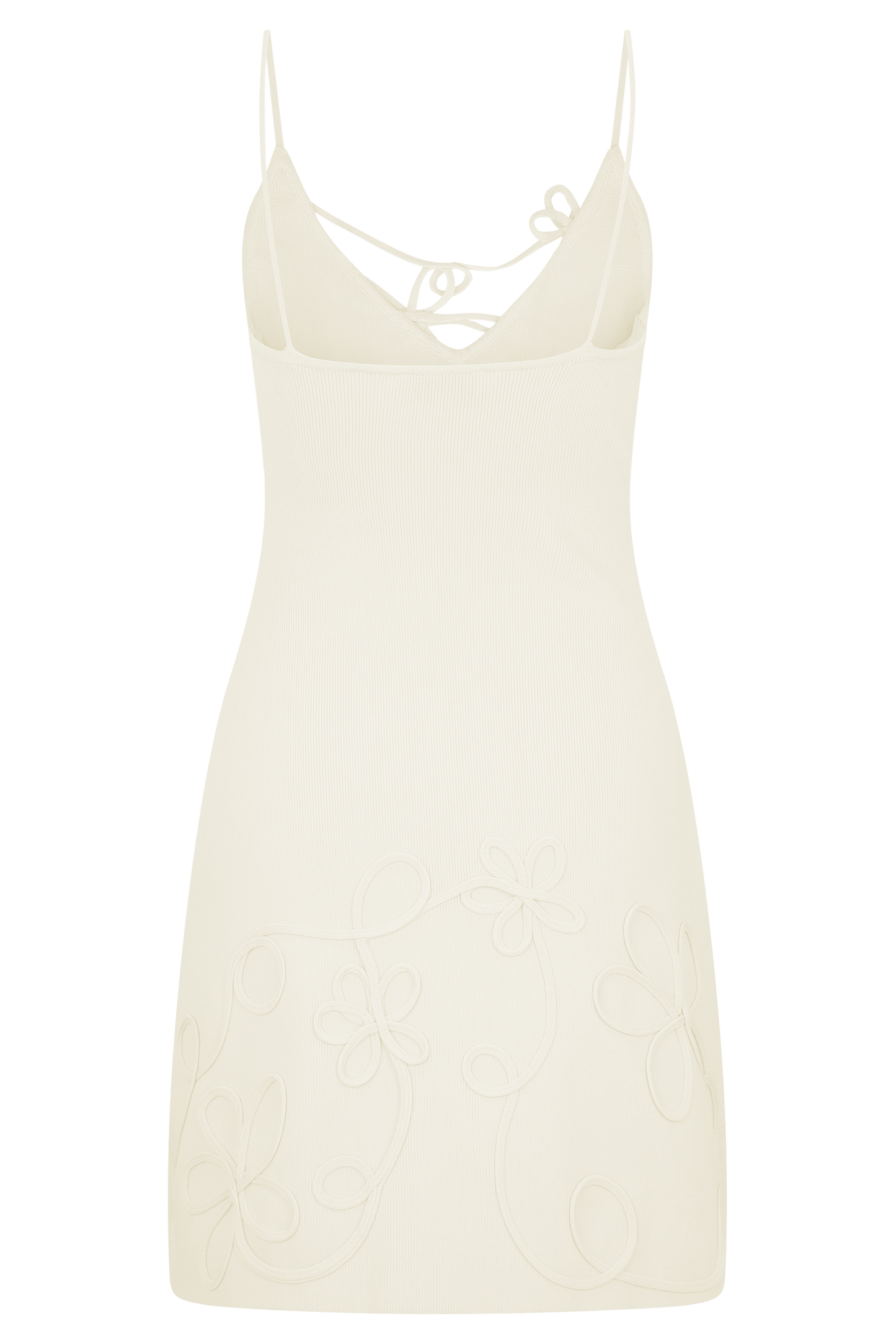 Mini-robe en tricot brodé Brullo - Ivoire