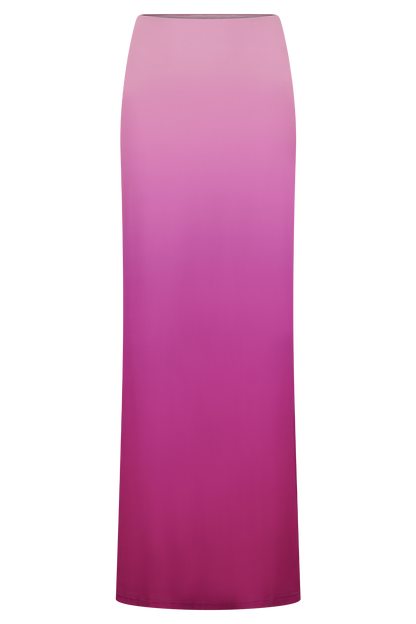 Jupe Maxi Bruna en Mousseline de Soie - Rose Ombré