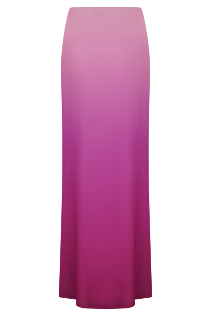 Jupe Maxi Bruna en Mousseline de Soie - Rose Ombré