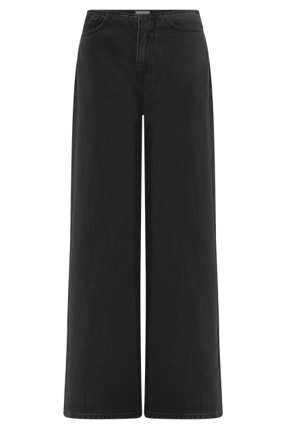 Jeans en jean taille mi-haute Caitlin - Noir délavé