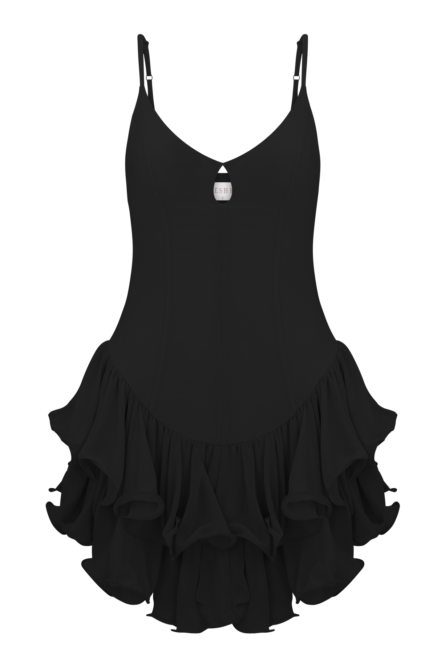 Mini-robe en tulle à volants Calantha - Noir
