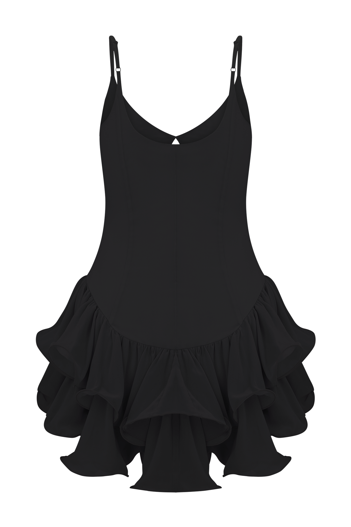 Mini-robe en tulle à volants Calantha - Noir