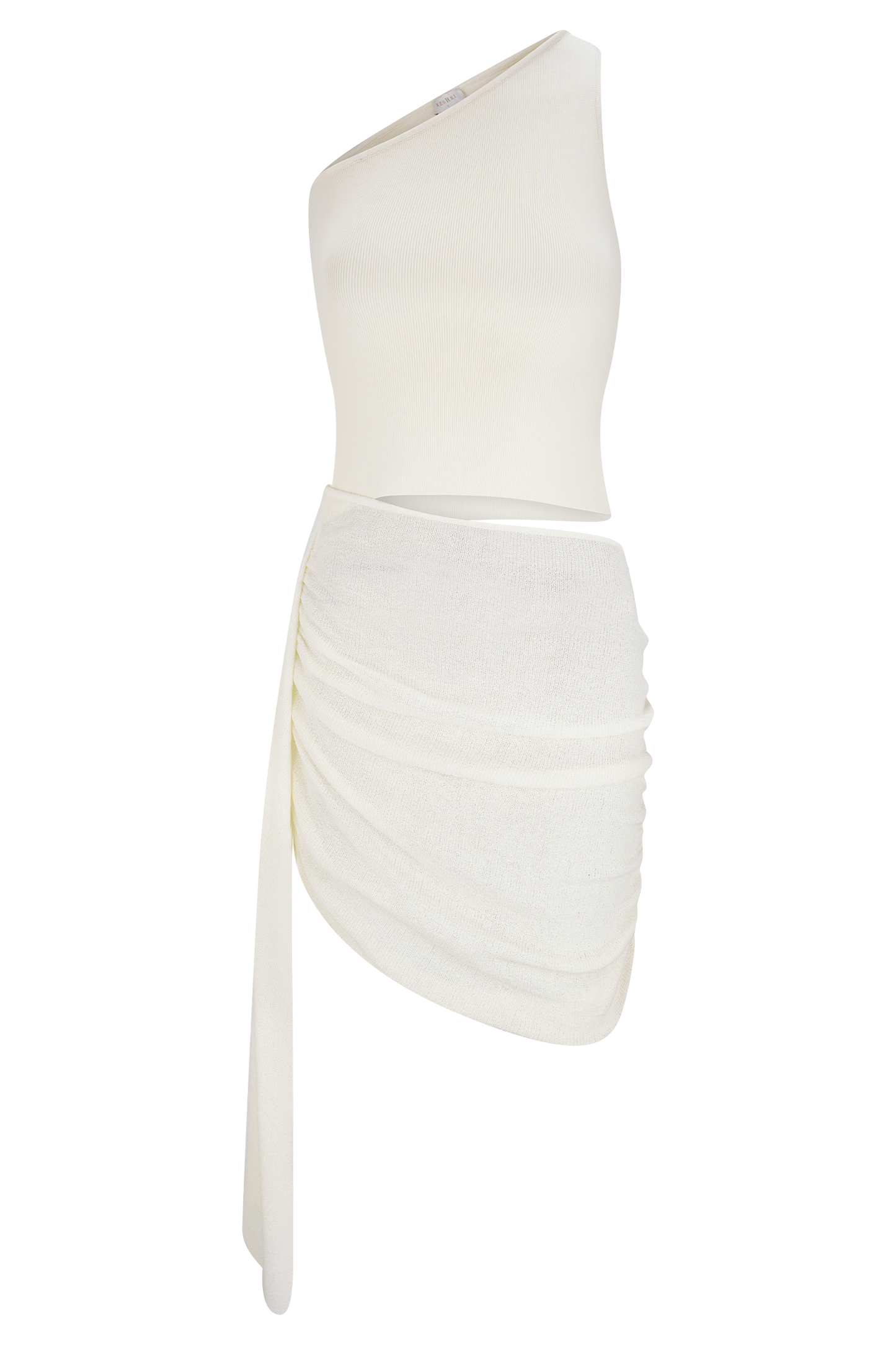 Mini-robe en jersey avec jupe fluide Cali - Ivoire