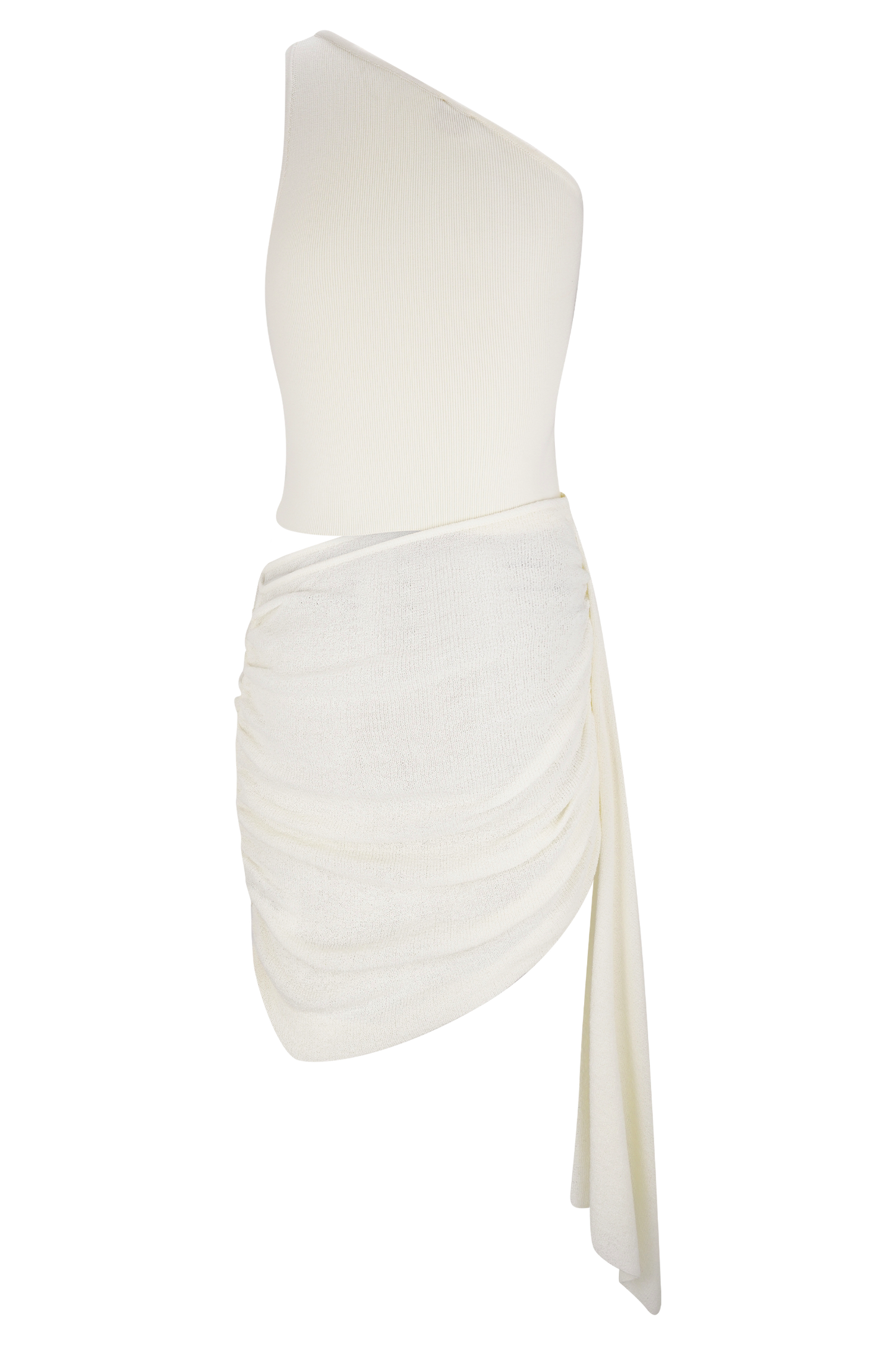 Mini-robe en jersey avec jupe fluide Cali - Ivoire