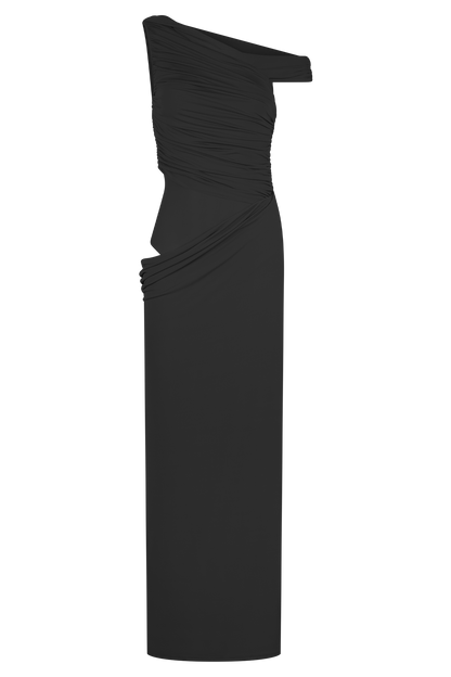 Robe Maxi Étroite à Épaule Découverte Callen - Noir