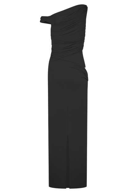 Robe Maxi Étroite à Épaule Découverte Callen - Noir