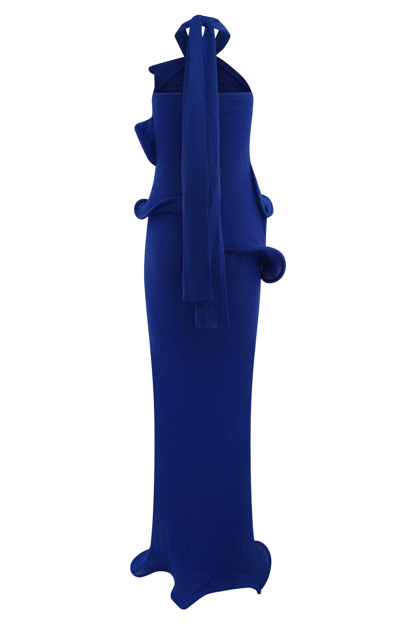 Robe Maxi Caprice en Tricot à Décolleté Croisé - Cobalt