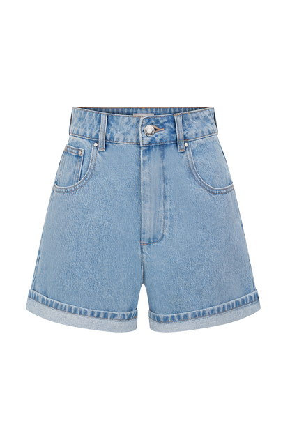 Shorts en jean à revers Carlene - Bleu classique