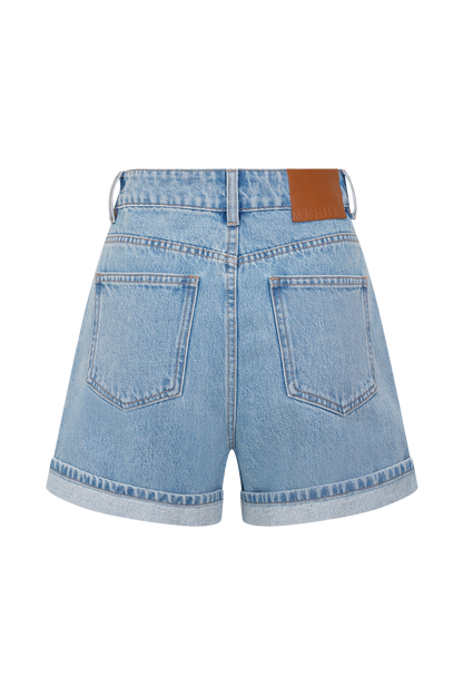 Shorts en jean à revers Carlene - Bleu classique