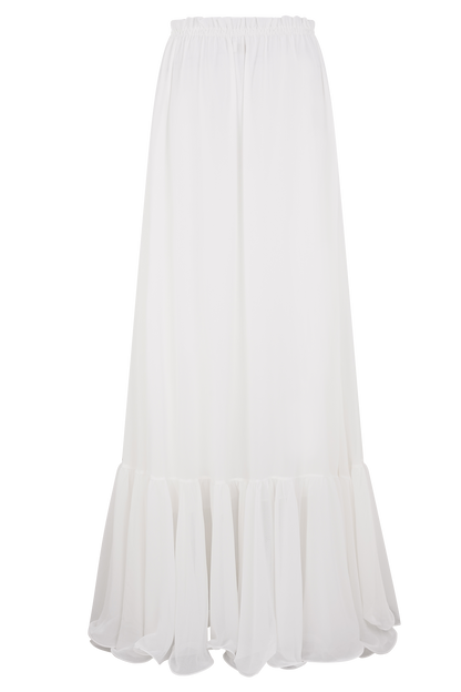 Jupe Maxi en Chiffon Carlie - Ivoire
