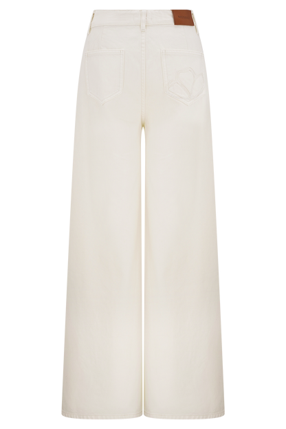 Jeans brodés Carmella - Ecru