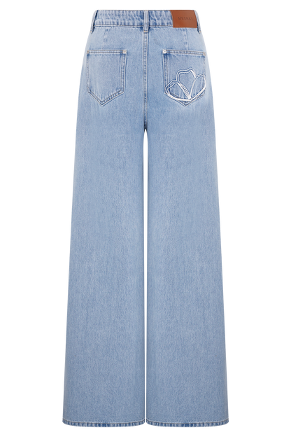 Jeans brodés Carmella - Bleu moyen