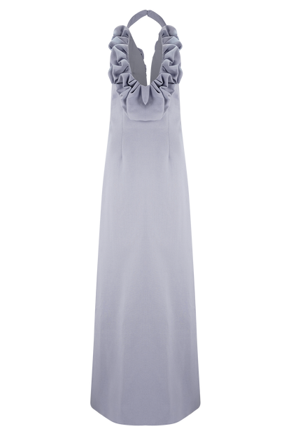Robe Maxi en Lin Carolyn - Bleu Cendré