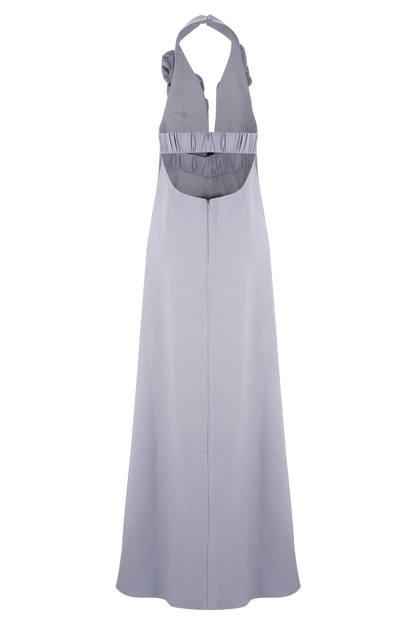 Robe Maxi en Lin Carolyn - Bleu Cendré