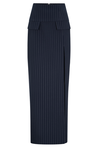 Jupe Maxi Cassie à Rayures - Bleu Marine