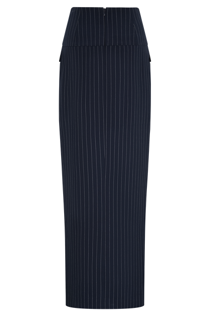 Jupe Maxi Cassie à Rayures - Bleu Marine
