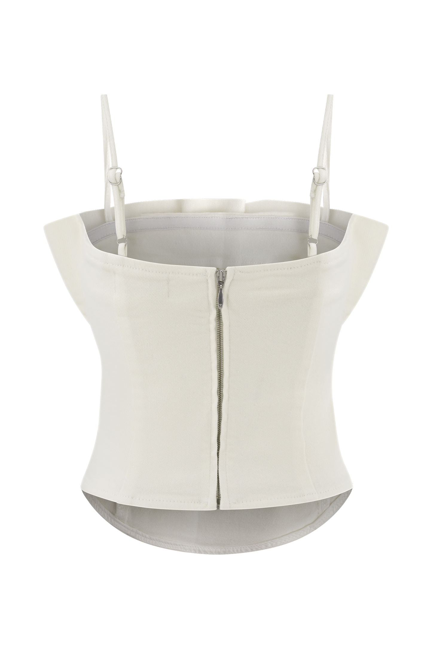 Corset en jean à volants Cecilia - Blanc