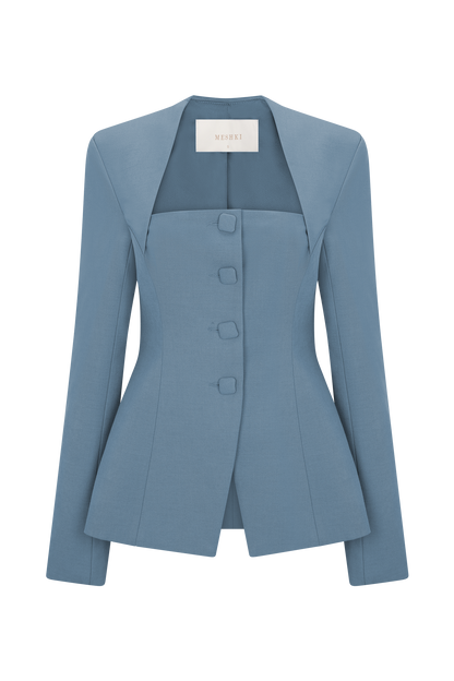 Blazer ajusté Christel - Bleu océan