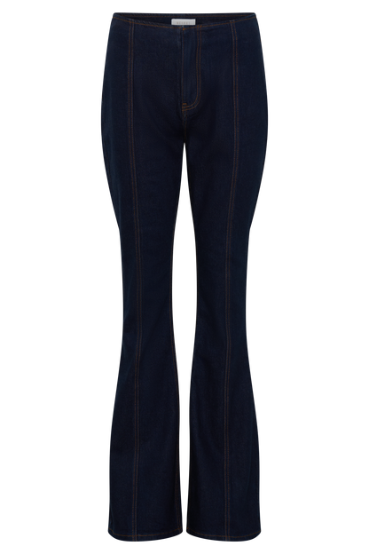 Jeans évasés à panneaux Clio - Bleu indigo
