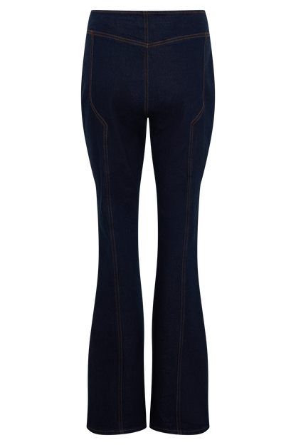 Jeans évasés à panneaux Clio - Bleu indigo