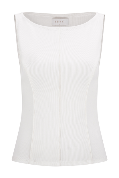 Haut sans manches à panneaux Coraline - Blanc