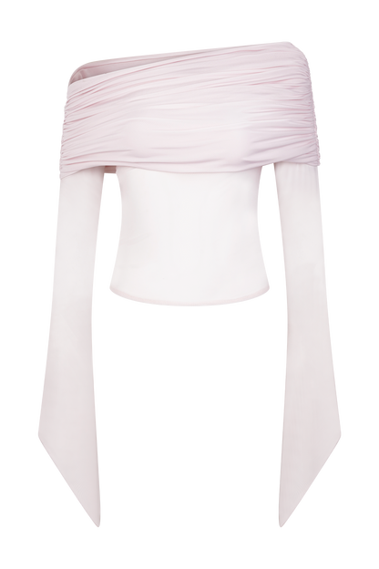 Top à une épaule Dahlia - Rose pâle