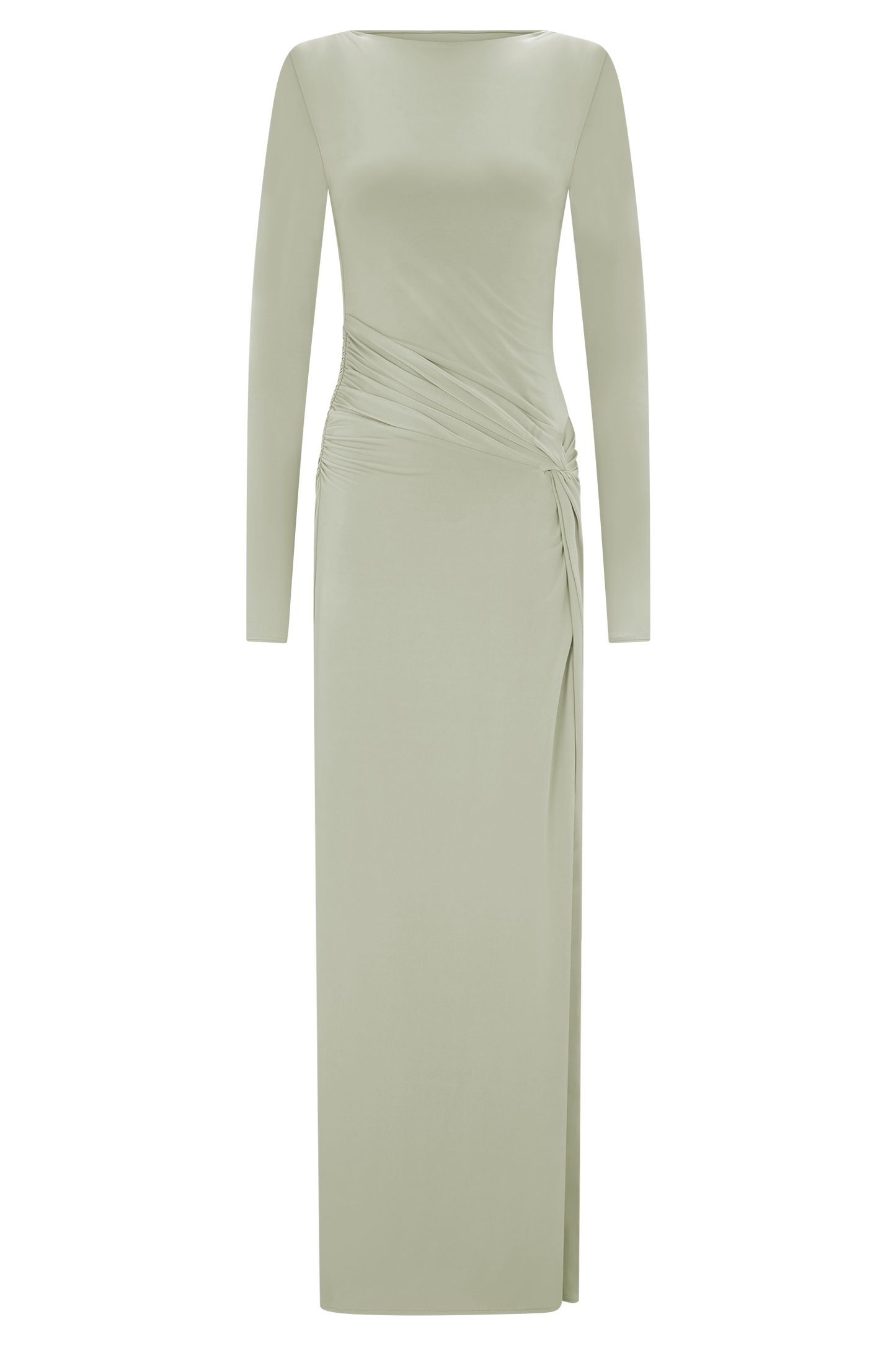Deanna Robe Maxi à Manches Longues et Plissée - SAGE