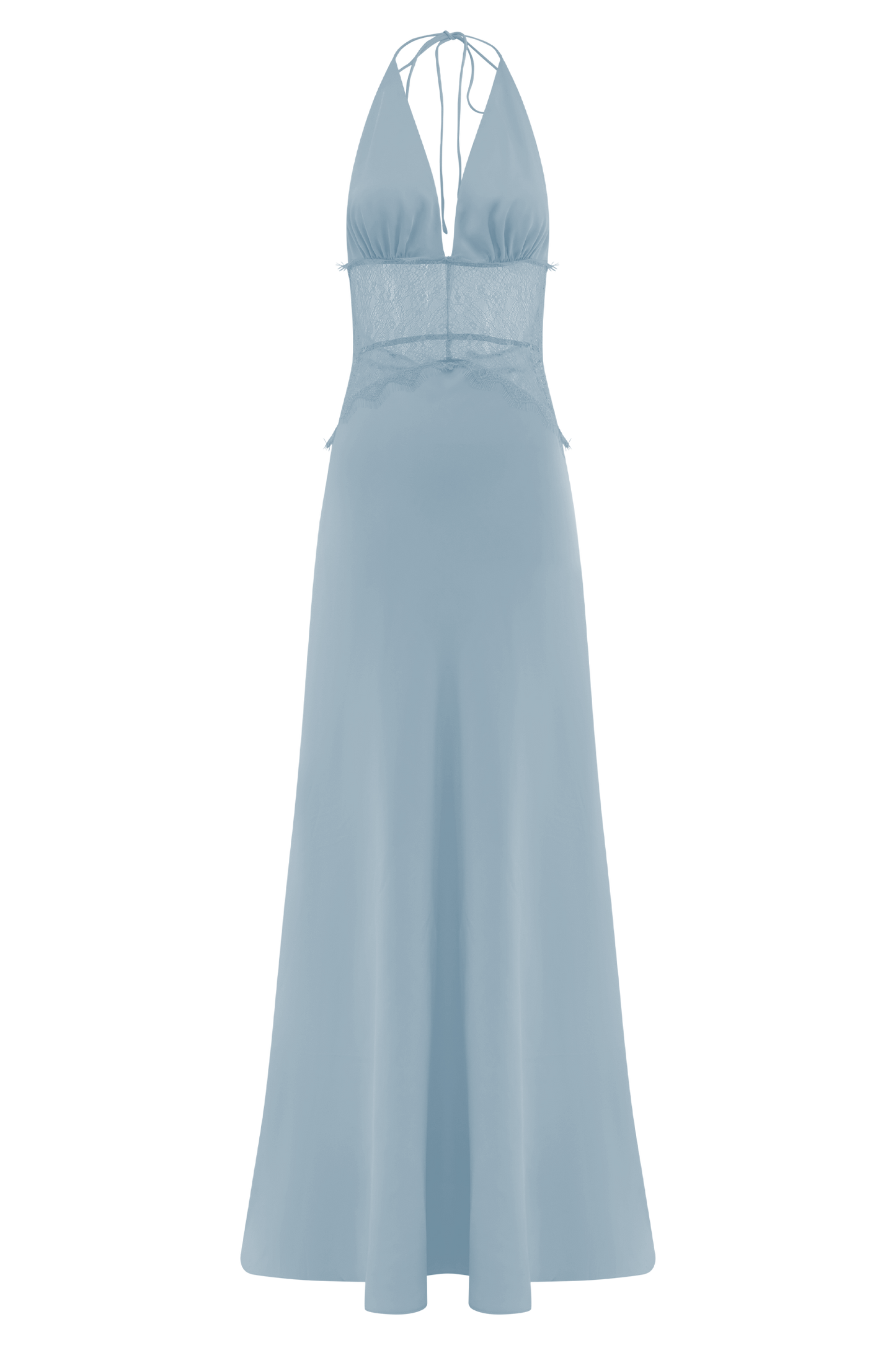 Robe Maxi en Dentelle et Satin Dinah - Bleu Bleu Roi