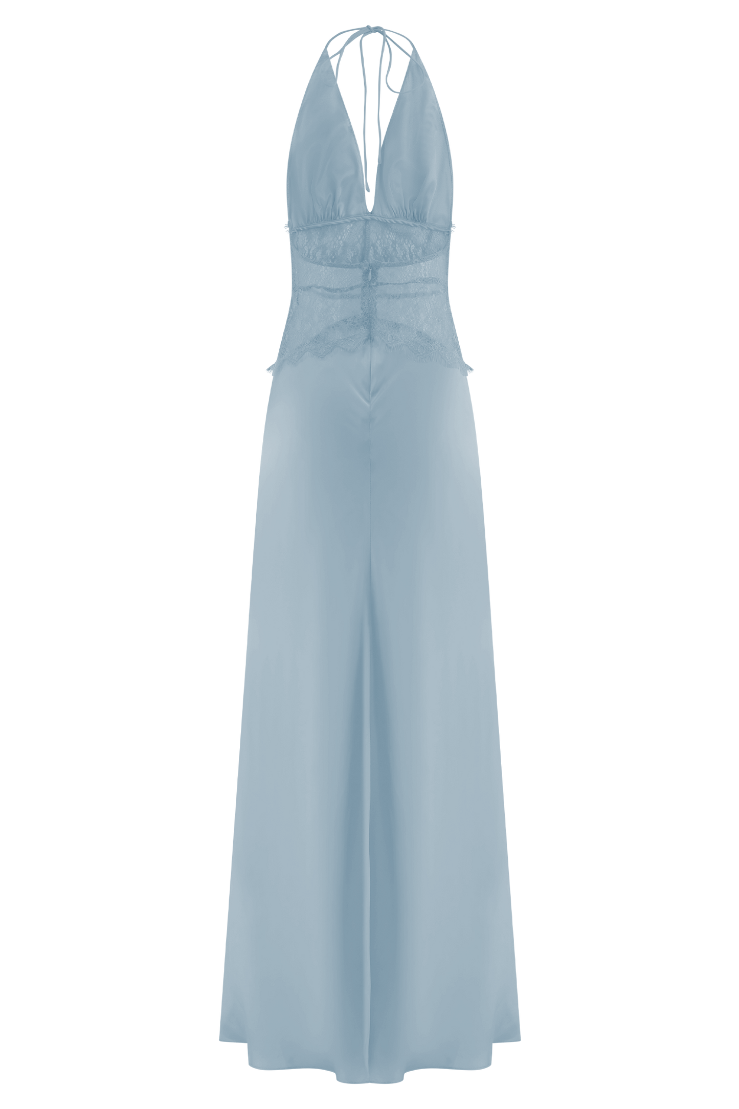 Robe Maxi en Dentelle et Satin Dinah - Bleu Bleu Roi