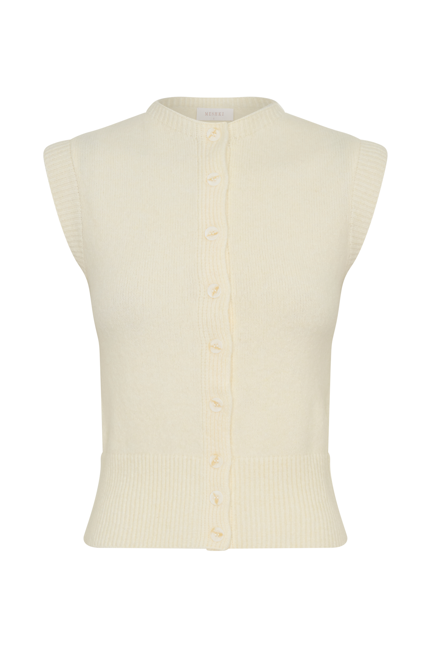 Gilet en tricot sans manches Dionne - Marbré Ivoire