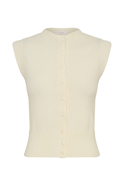 Gilet en tricot sans manches Dionne - Marbré Ivoire